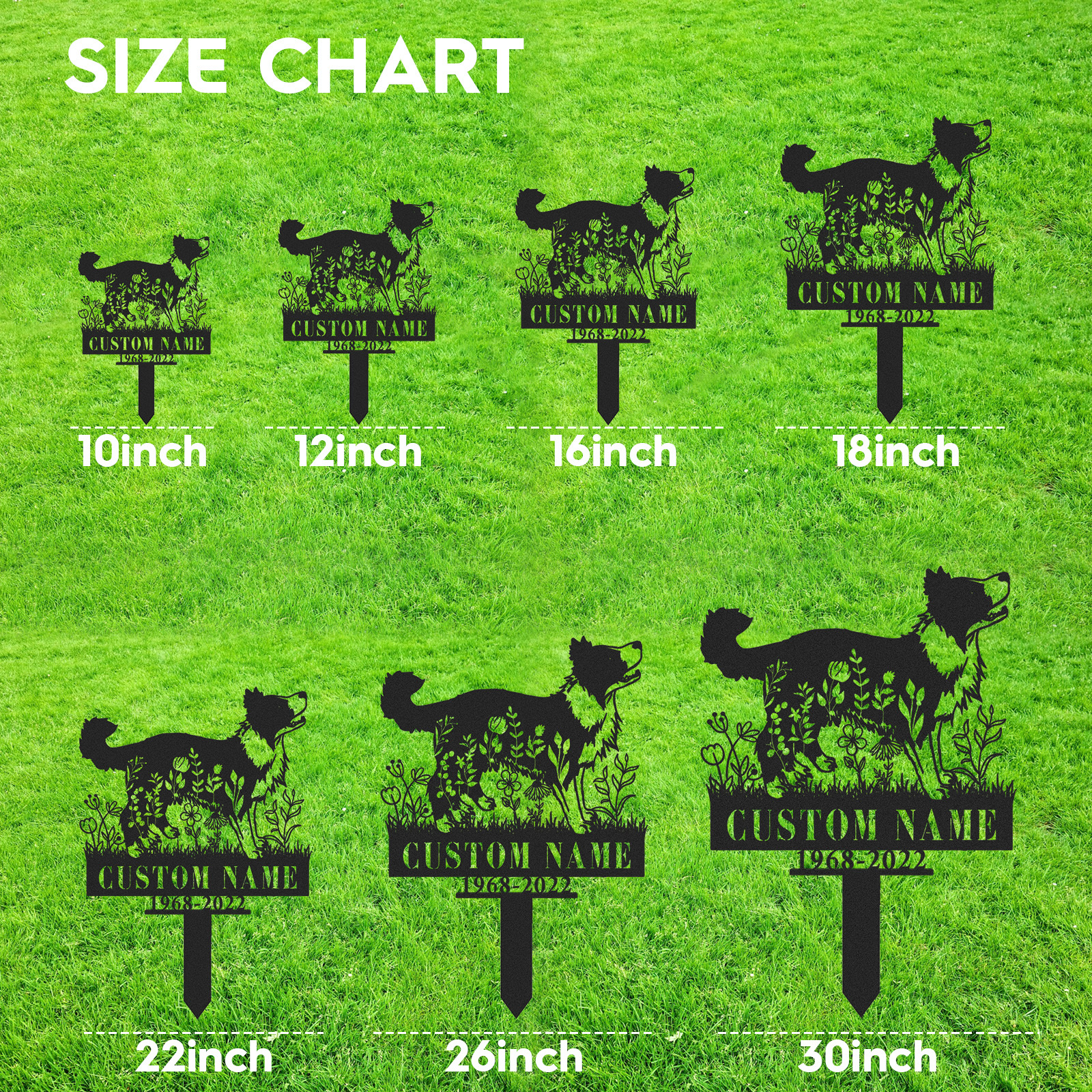 Border Collie Memorial Stake Metal Sign Custom, Pet Loss Gift, Sympathy Sign, Remembrance Stake, Pet Grave Markers Sign, Dog Sign With Stake