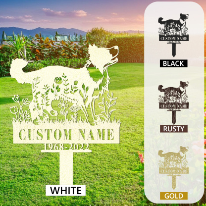 Border Collie Memorial Stake Metal Sign Custom, Pet Loss Gift, Sympathy Sign, Remembrance Stake, Pet Grave Markers Sign, Dog Sign With Stake