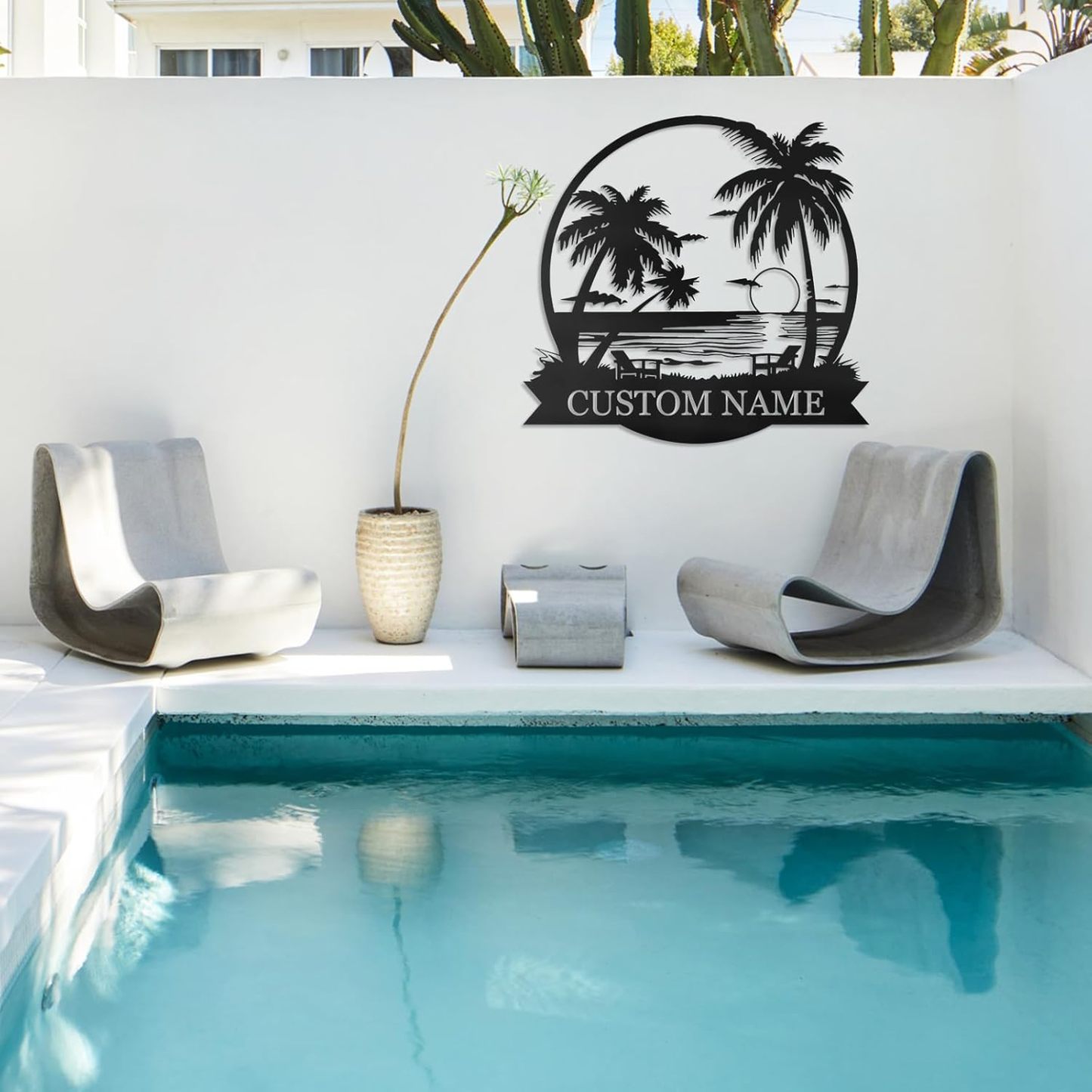 Dyoart Personalized Metal Cactus Wall Decor, Natural Themed Metal Wall Art Home Decor Plant Modern for Office Home Living Room Bedroom, Personalized Wall Hanging Plaques Sign, Housewarming Gifts