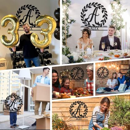 Custom Name Metal Signs, Wedding Anniversary Gift, Split Letter Monogram-MetalsignX