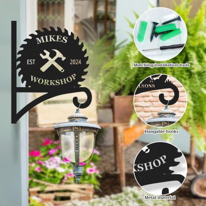 Personalized Iron Hanging Plant Bracket, Customizable Decorative Wall Plant Hanger Indoor Outdoor, Custom Name Bird Feeder Hook, Anti Rust Metal Hook for Wind Chimes Lantern
