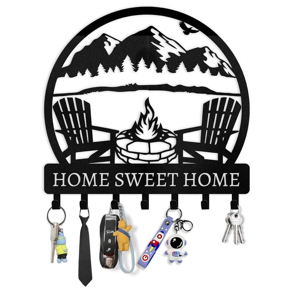 Personalized Mountain Design Key Holder for Wall-MetalsignX