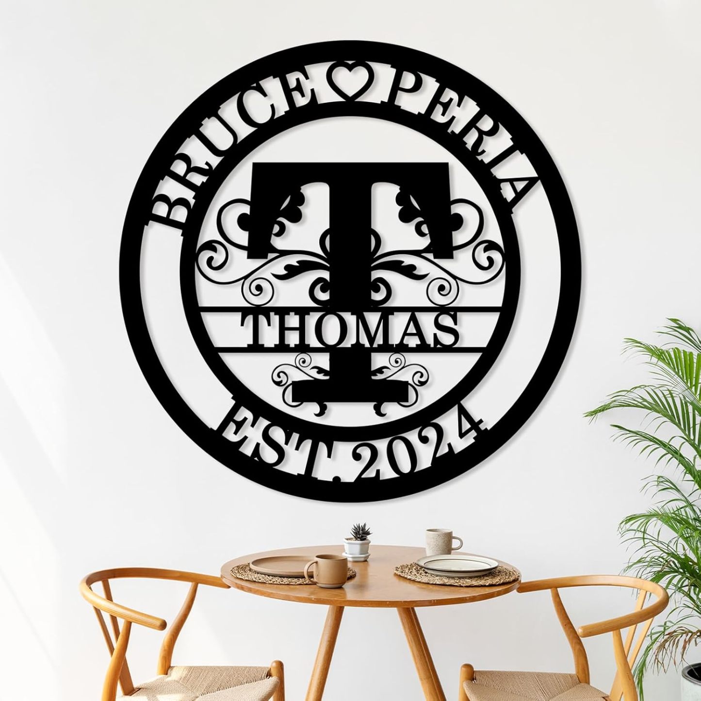 Custom Metal Signs, Personalized Family Name Sign, Split Letter Monogram, Outdoor Wall Art & Home Decor, Housewarming Gift-MetalsignX