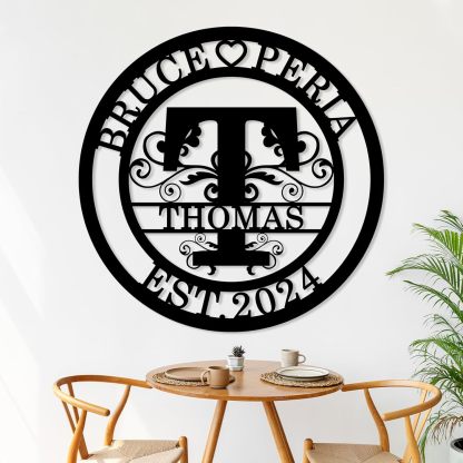Custom Metal Signs, Personalized Family Name Sign, Split Letter Monogram, Outdoor Wall Art & Home Decor, Housewarming Gift-MetalsignX