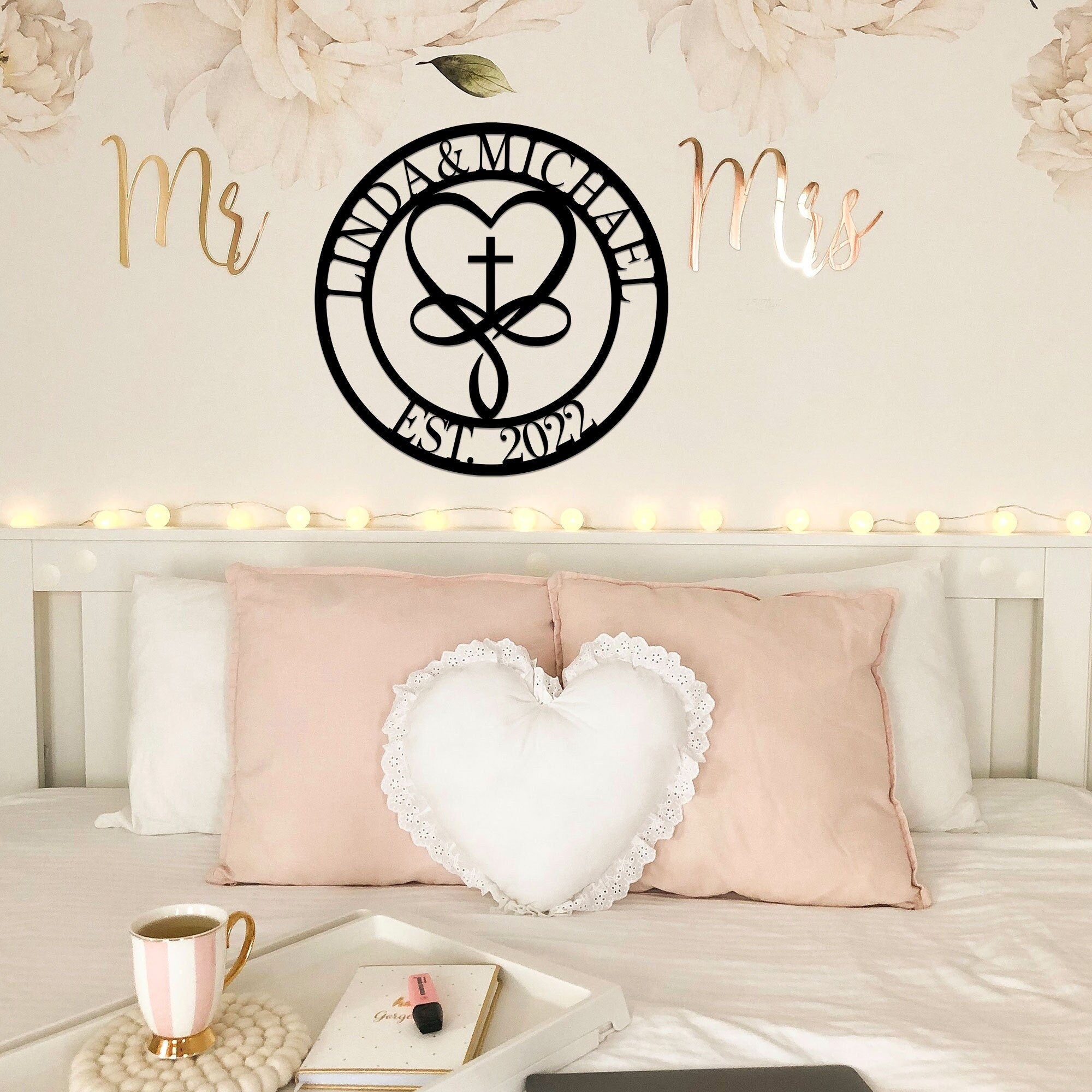 Personalized 100% Handmade Wedding Metal Sign of Name And Special Date Love Sign-MetalsignX