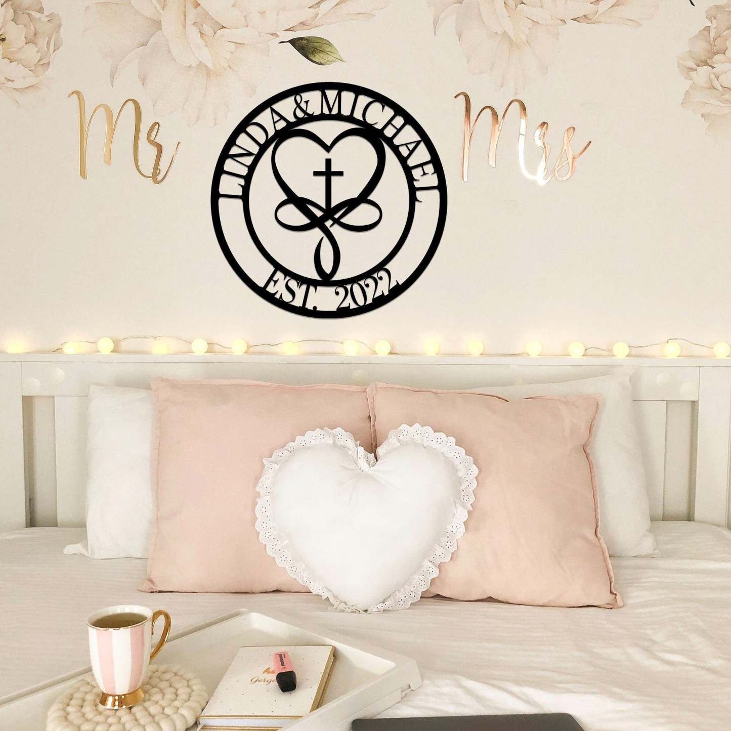 Personalized 100% Handmade Wedding Metal Sign of Name And Special Date Love Sign-MetalsignX