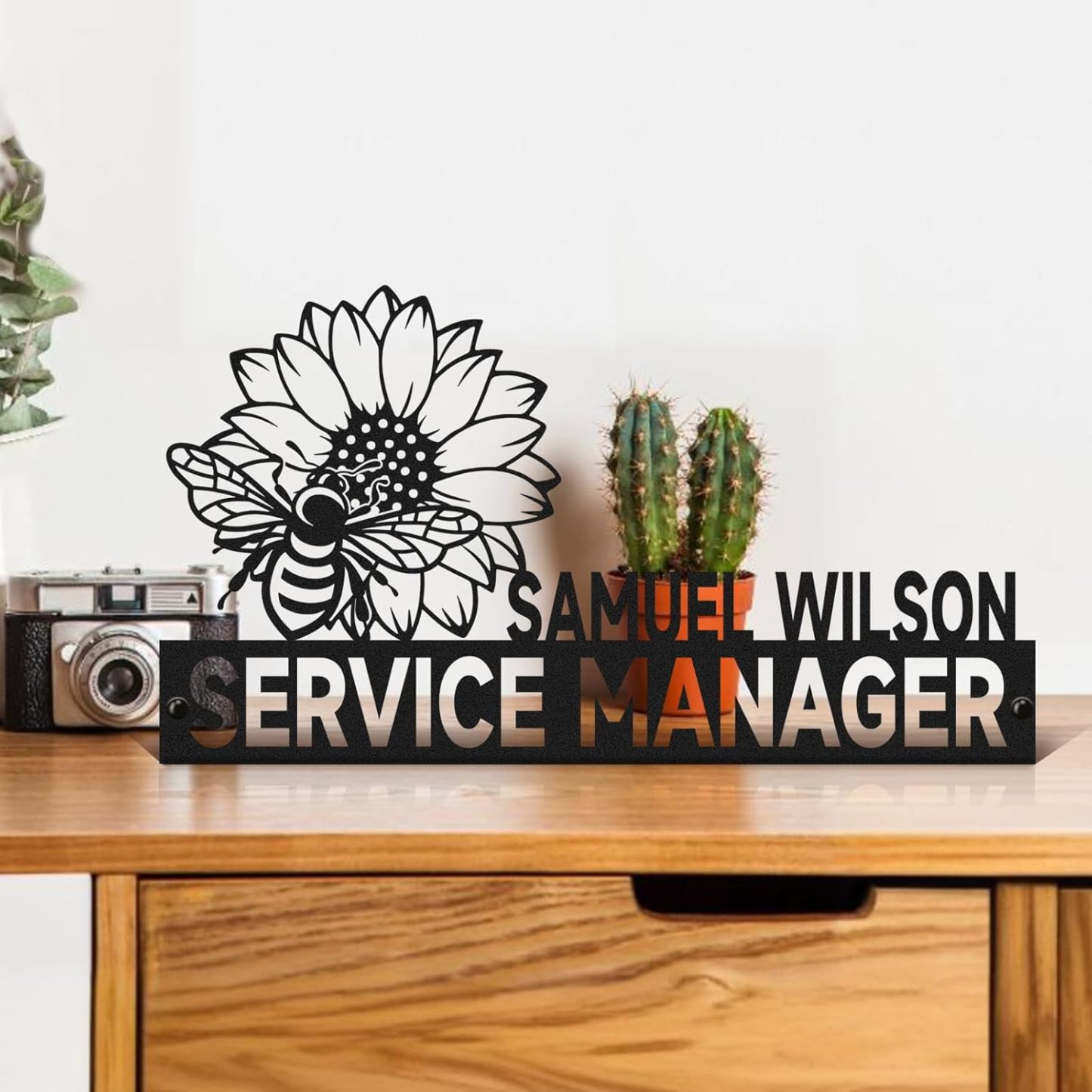  Custom Family Name Plate for Desk, Metal Sign Name Tags, Personalized Desk Accessories-MetalsignX