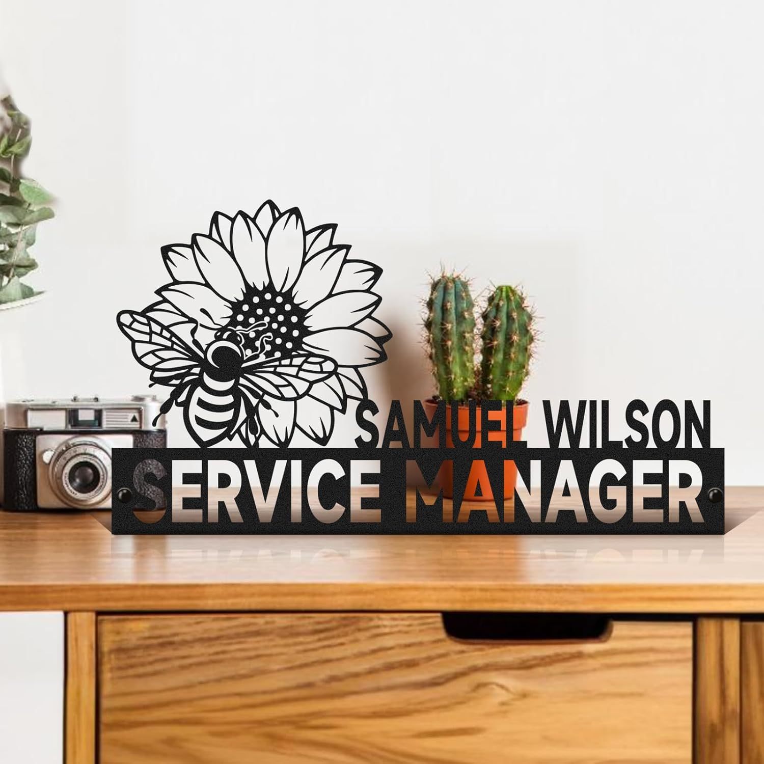  Custom Family Name Plate for Desk, Metal Sign Name Tags, Personalized Desk Accessories-MetalsignX