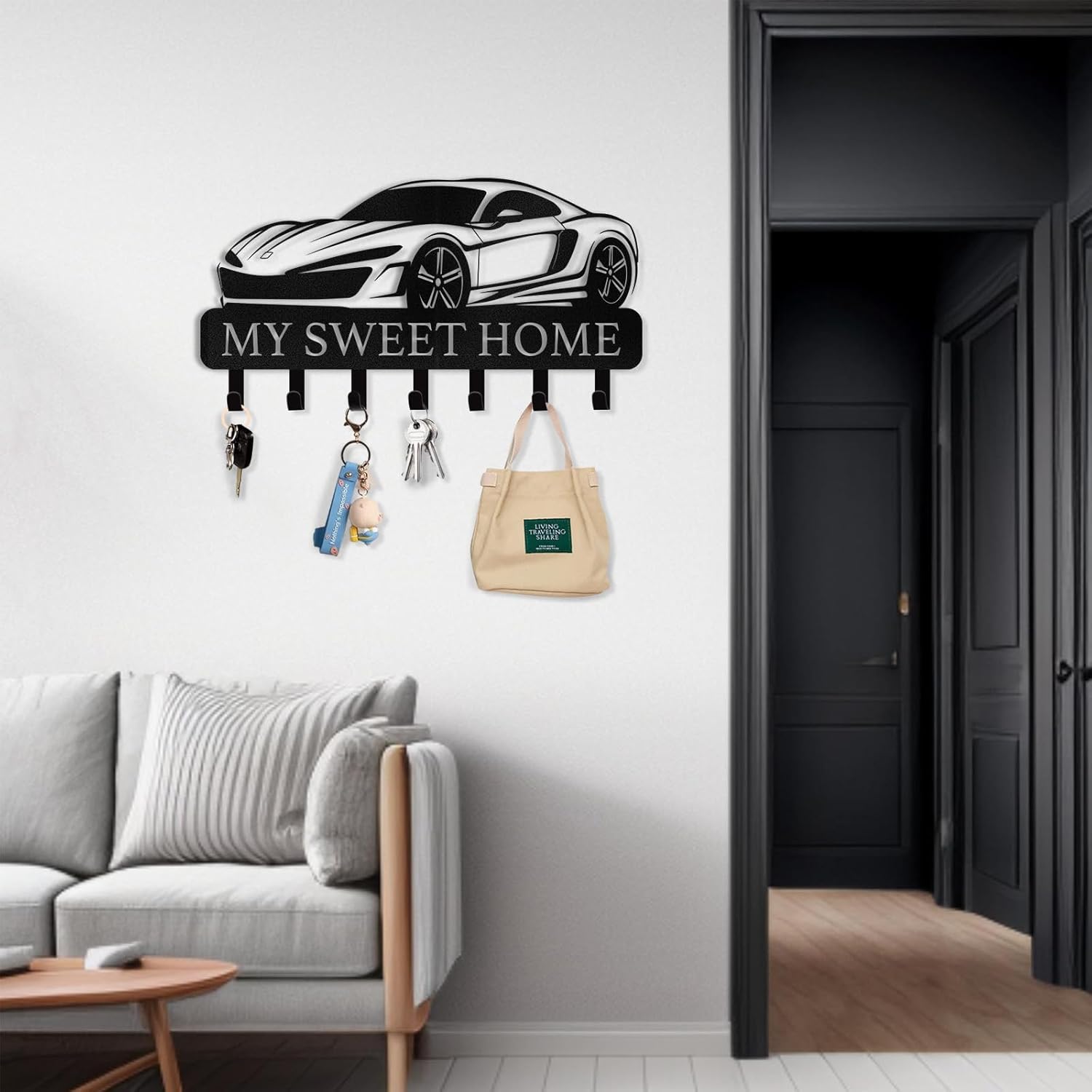 Personalized Key Holder for Wall, Custom Family Name Key Rack Holder-MetalsignX