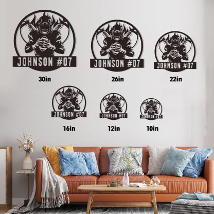 Personalized Football Metal Sign, Metal Signs Customized, Custom Ball Football Metal Wall Art, Custom Signs Outdoor Metal, Custom Name Sign Football Room Decor for Boys