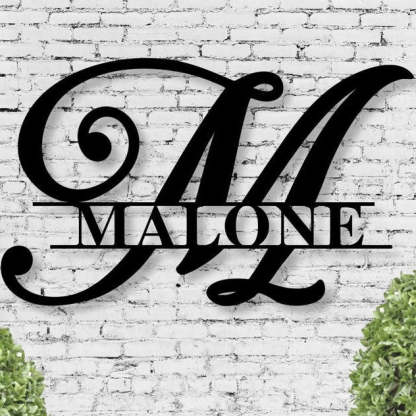 Custom Family Name Metal Sign Initial Sign Metal Monogram Sign Wall Art For Wedding Gift-MetalsignX
