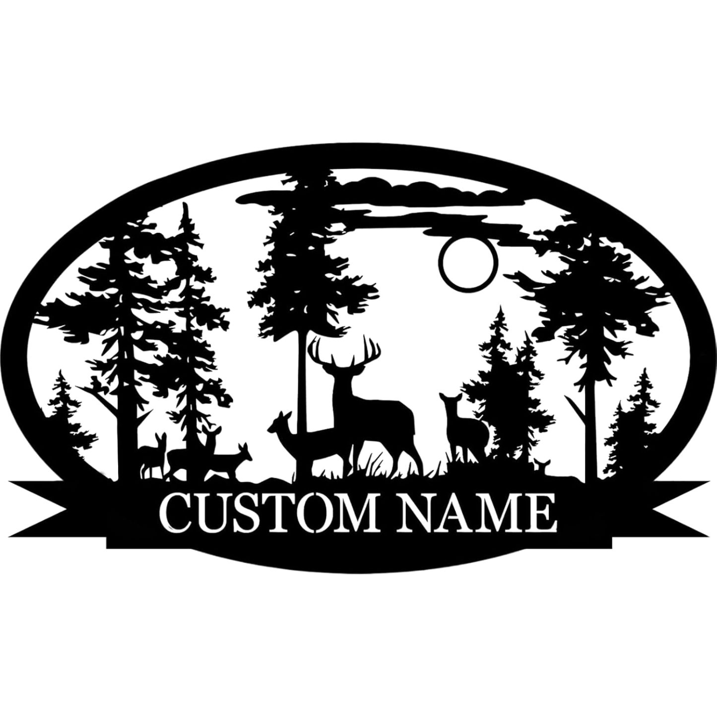 Custom Deer Metal Cabin Sign, Personalized Camping Decor, Perfect Deer Hunter Gift-MetalsignX