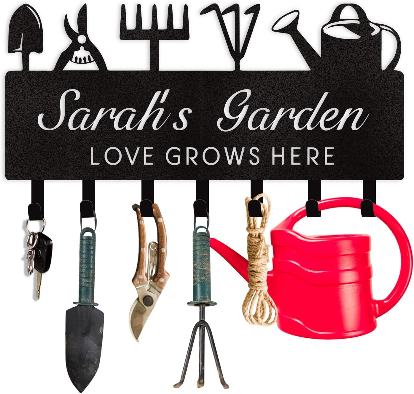 Personalized Key Holder for Wall, Custom Metal Deer Cabin Key Hooks wi