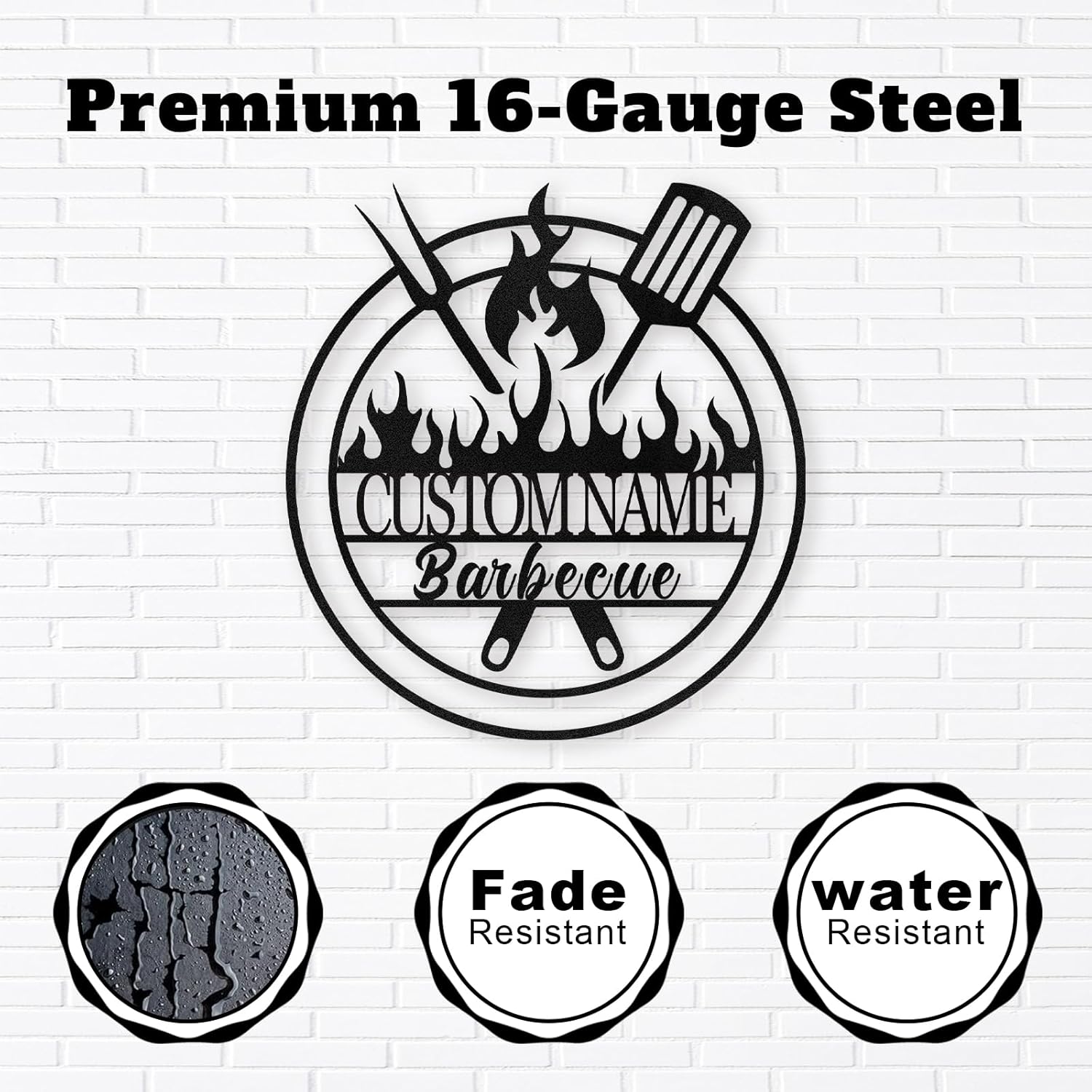 Personalized Kitchen Wall Plaque - Coffee, BBQ & Wine Metal Art for Food Lovers-MetalsignX