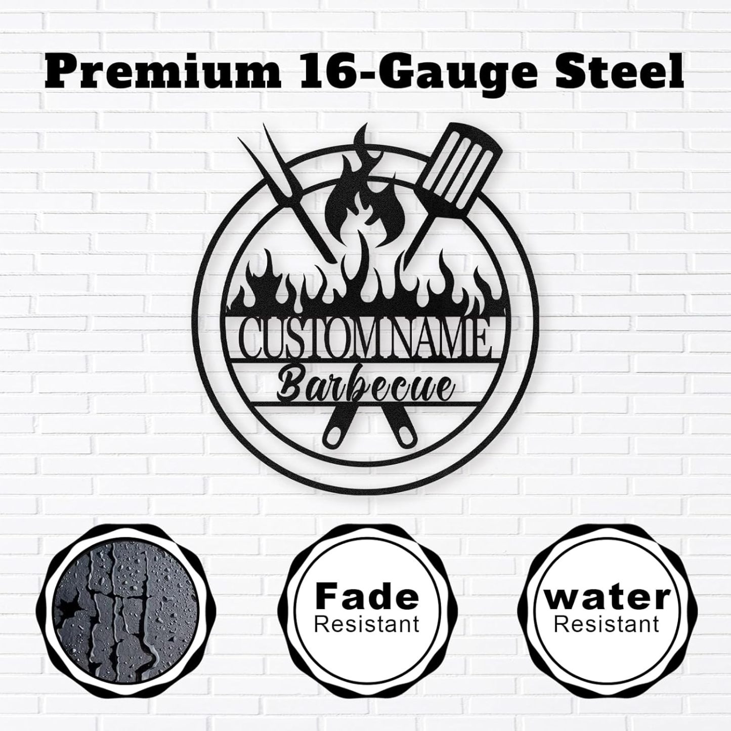 Personalized Kitchen Wall Plaque - Coffee, BBQ & Wine Metal Art for Food Lovers-MetalsignX