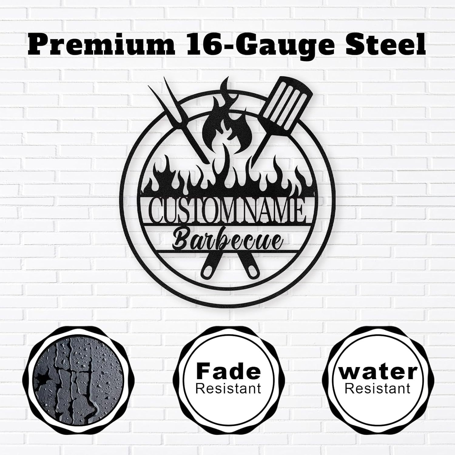 Personalized Kitchen Wall Plaque - Coffee, BBQ & Wine Metal Art for Food Lovers-MetalsignX