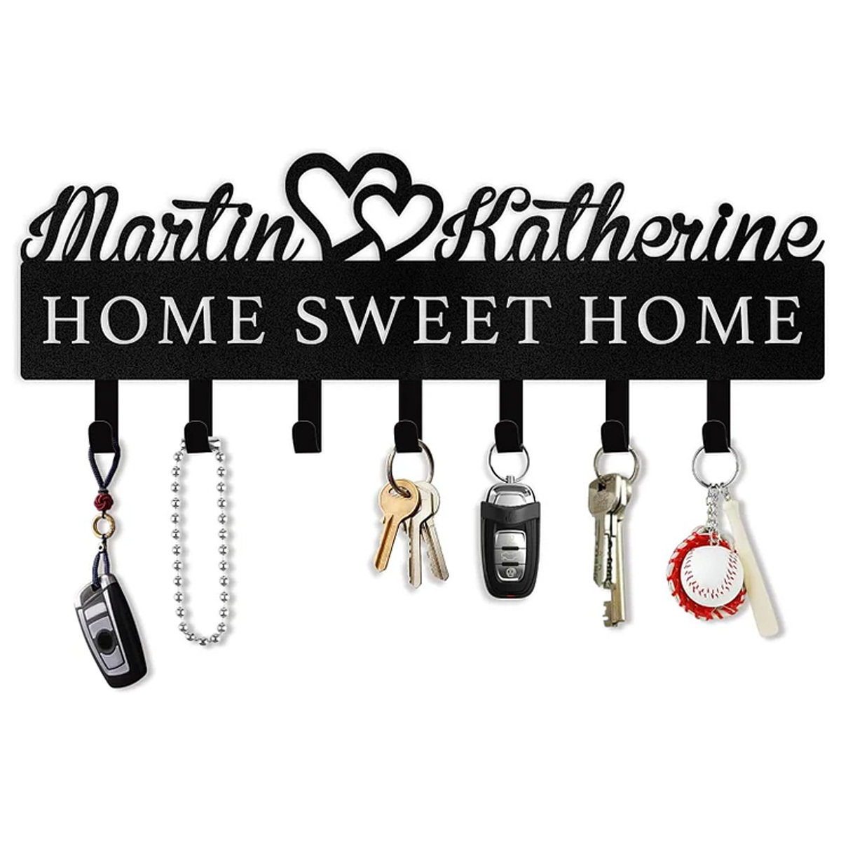 Personalized Key Holder on Wall, Custom Key Hanger Wall Mount with Name-MetalsignX