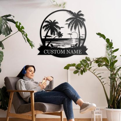 Dyoart Personalized Metal Cactus Wall Decor, Natural Themed Metal Wall Art Home Decor Plant Modern for Office Home Living Room Bedroom, Personalized Wall Hanging Plaques Sign, Housewarming Gifts