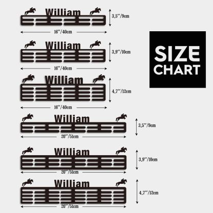Custom Medal Hanger with Name, Wall Mount Holder for 60 Medals, Perfect for Youth Athletes & Sports Awards-MetalsignX