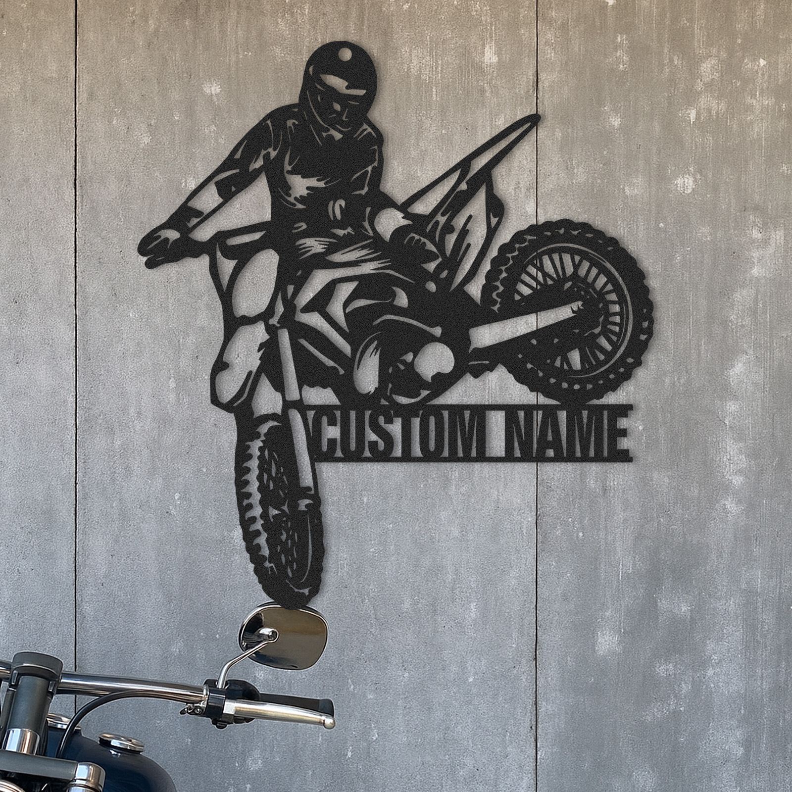 Custom Dirt Bike Wall Art, Personalized Motocross Rider Metal Sign with Name, Motorcycle Garage Decor, Man Cave Wall Art, Gift for Biker, Off-Road Motorbike Enthusiast