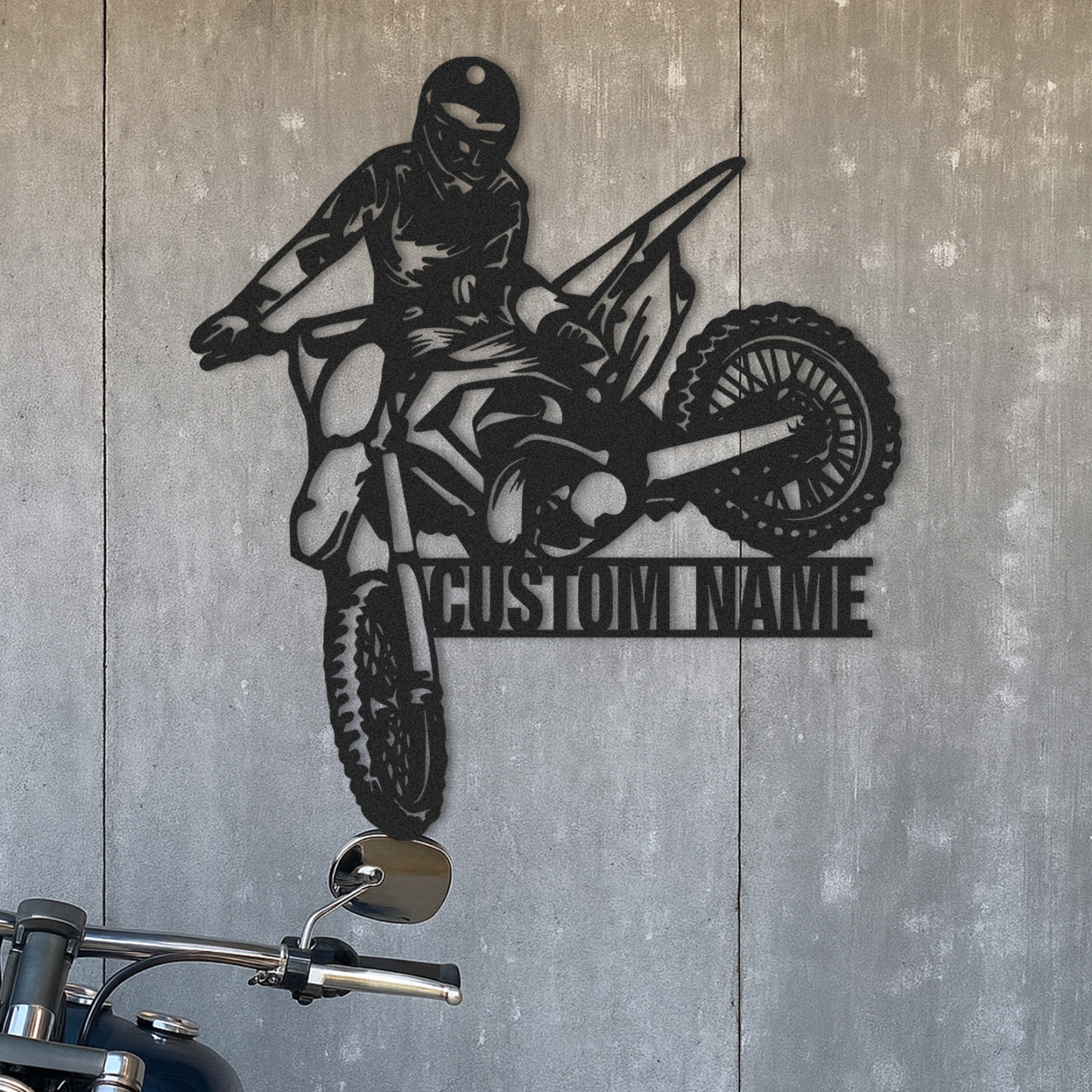 Custom Dirt Bike Wall Art, Personalized Motocross Rider Metal Sign with Name, Motorcycle Garage Decor, Man Cave Wall Art, Gift for Biker, Off-Road Motorbike Enthusiast