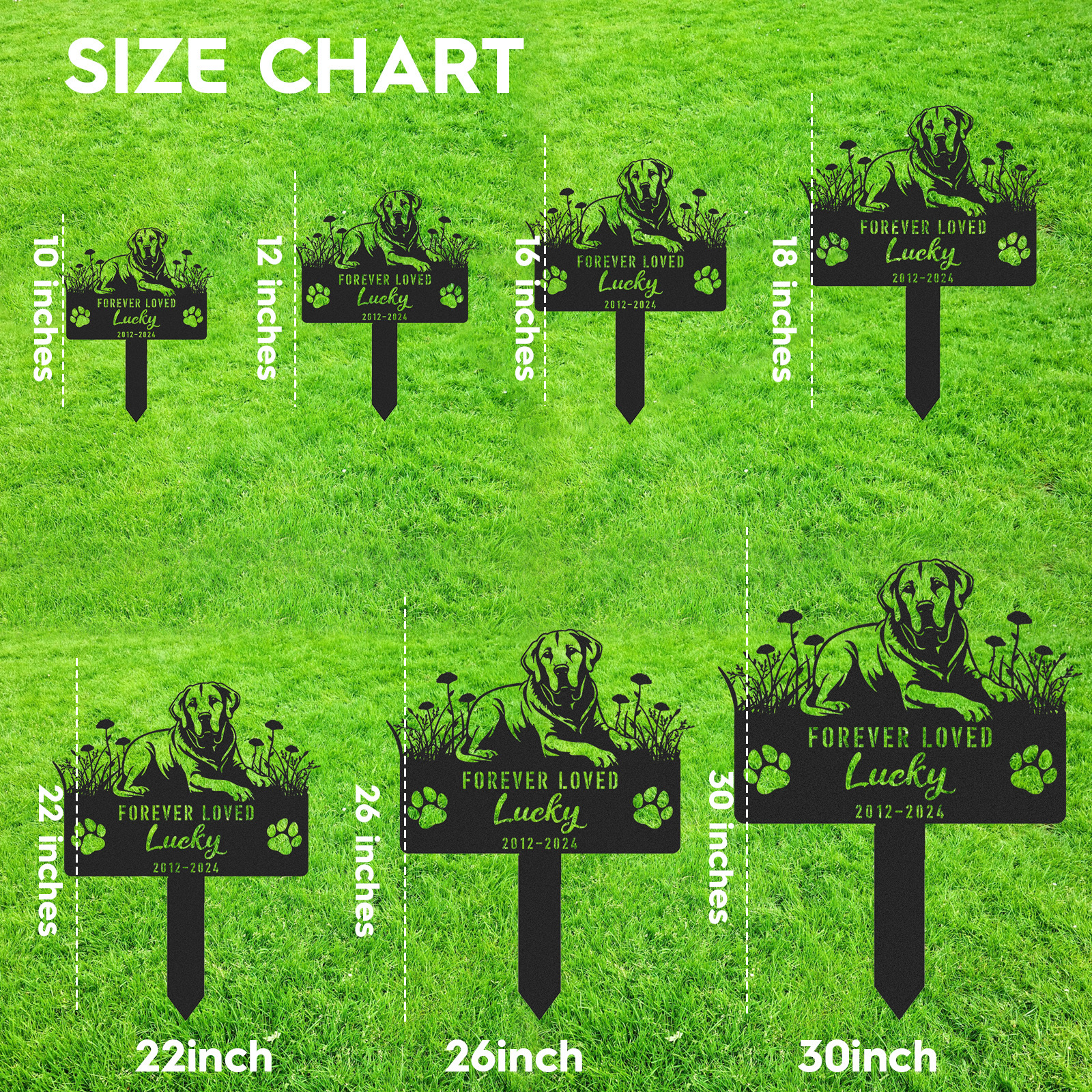 Custom Labrador Retriever Memorial Stake, Personalized Dog Grave Marker, Metal Pet Tribute Sign, Sympathy Gift