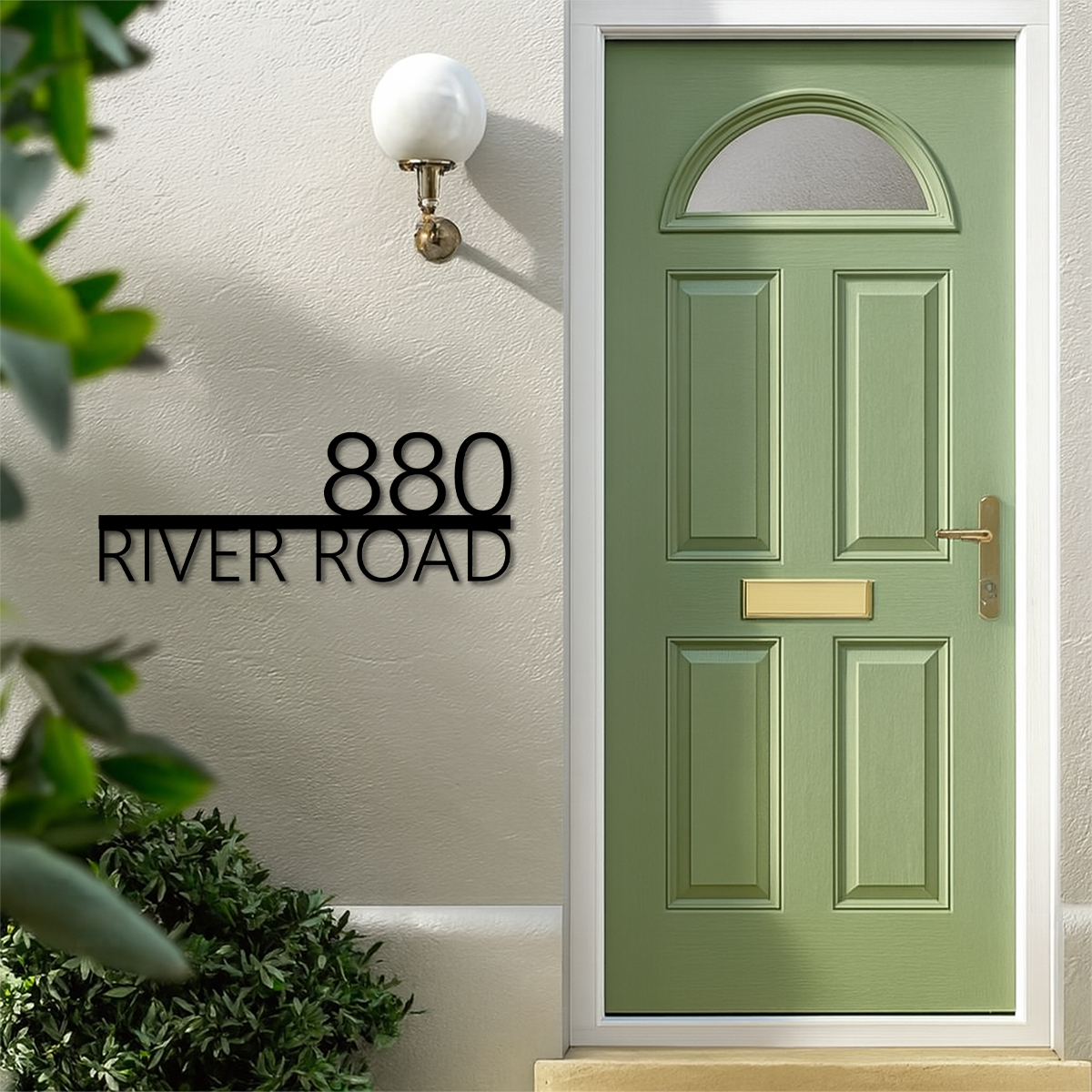 Personalized Address Sign, Modern Decor Metal House Number Sign with Street Name, Custom Retro Style Address Plaque