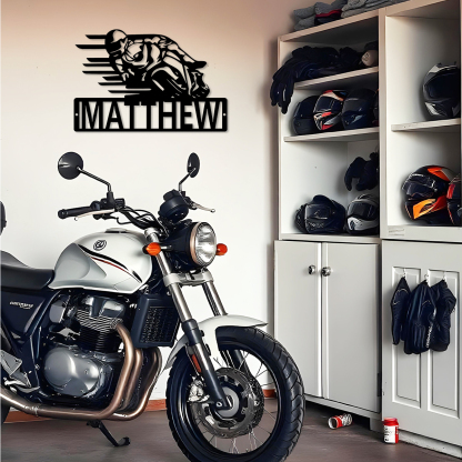 Motorcycle Racing Custom Name Metal Sign, Motorcycle, Moto GP Sign, Motorcyclist, Fathers Day, Mothers Day, Dad, Birthday, Custom Metal