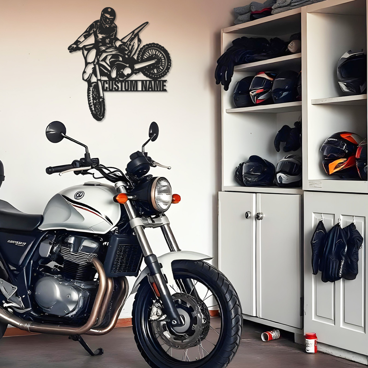 Custom Dirt Bike Wall Art, Personalized Motocross Rider Metal Sign with Name, Motorcycle Garage Decor, Man Cave Wall Art, Gift for Biker, Off-Road Motorbike Enthusiast
