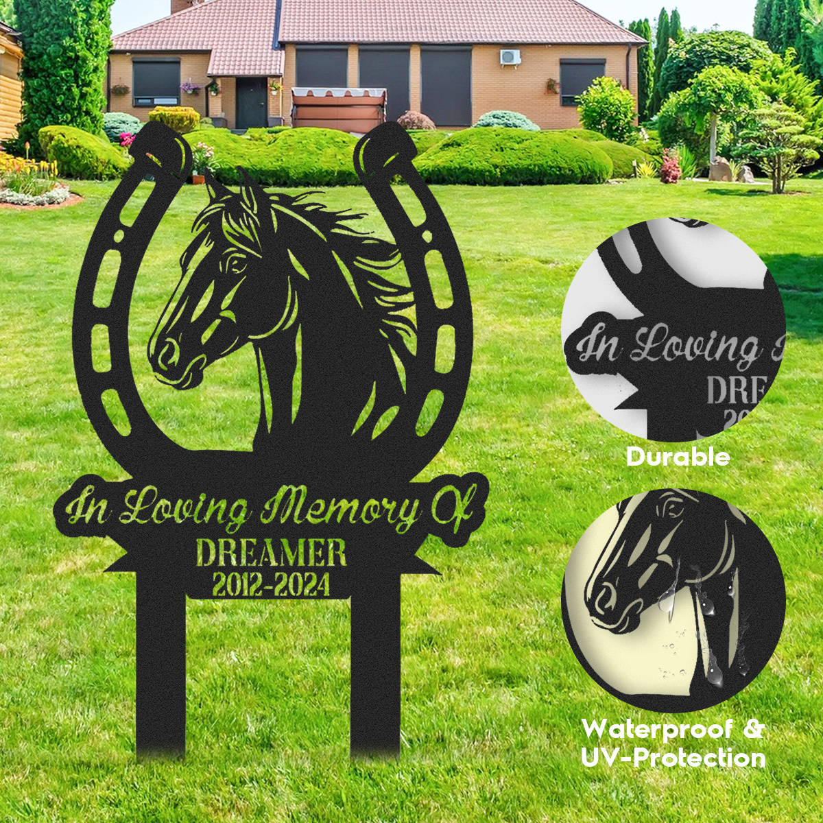Custom Horse Garden Sign, Personalized Horse Memorial, Dreamer Memorial Garden,Custom animal sign,Horse decor,Sympathy Gift