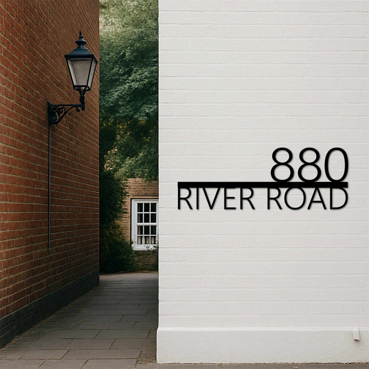 Personalized Address Sign, Modern Decor Metal House Number Sign with Street Name, Custom Retro Style Address Plaque