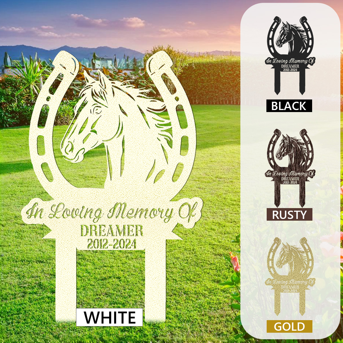 Custom Horse Garden Sign, Personalized Horse Memorial, Dreamer Memorial Garden,Custom animal sign,Horse decor,Sympathy Gift