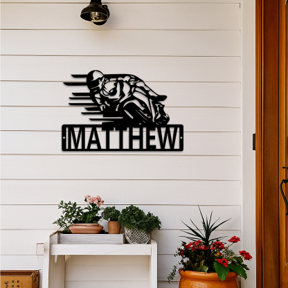Motorcycle Racing Custom Name Metal Sign, Motorcycle, Moto GP Sign, Motorcyclist, Fathers Day, Mothers Day, Dad, Birthday, Custom Metal