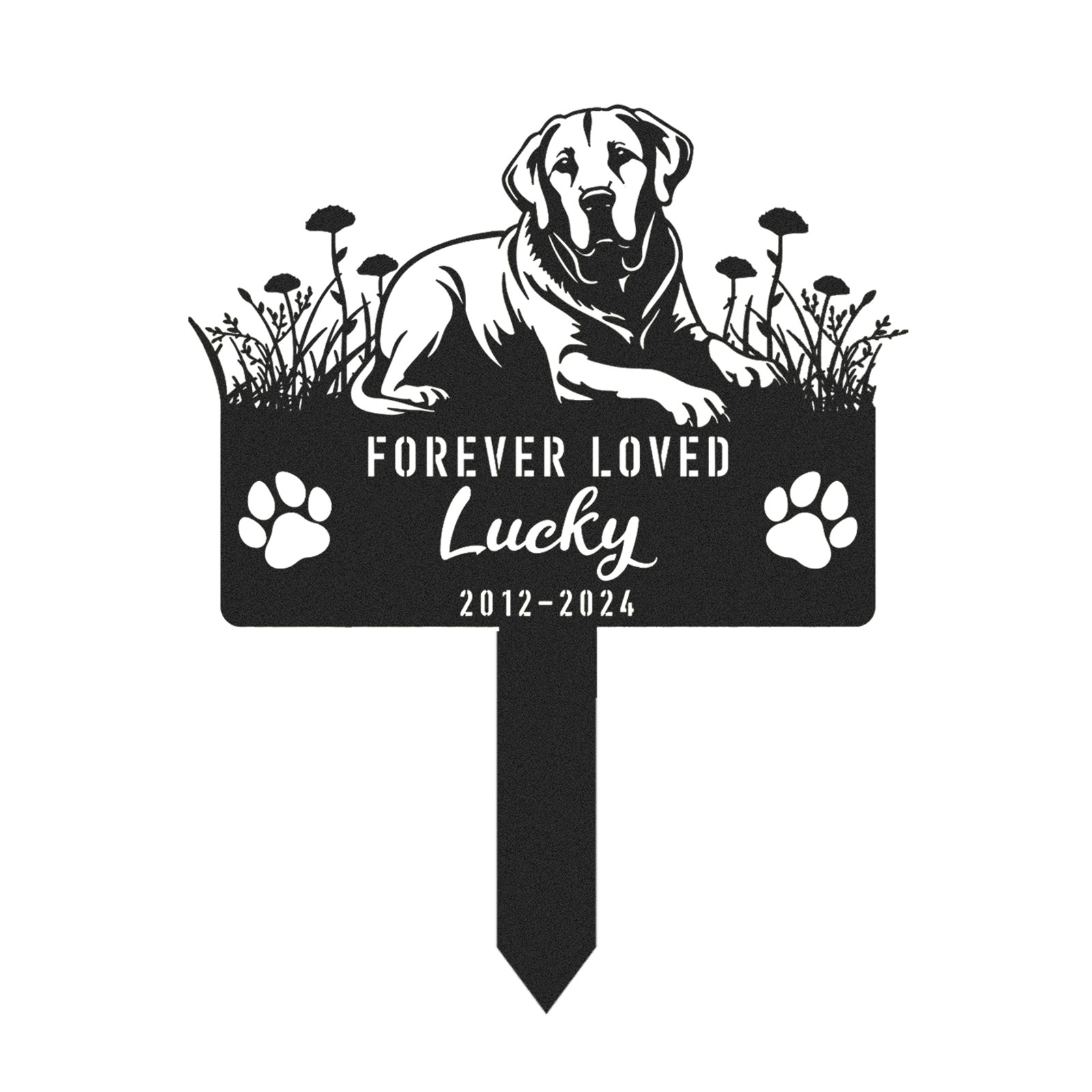 Custom Labrador Retriever Memorial Stake, Personalized Dog Grave Marker, Metal Pet Tribute Sign, Sympathy Gift