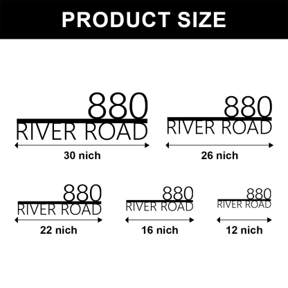 Personalized Address Sign, Modern Decor Metal House Number Sign with Street Name, Custom Retro Style Address Plaque