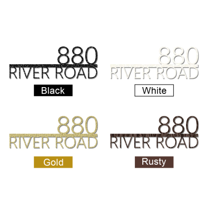 Personalized Address Sign, Modern Decor Metal House Number Sign with Street Name, Custom Retro Style Address Plaque