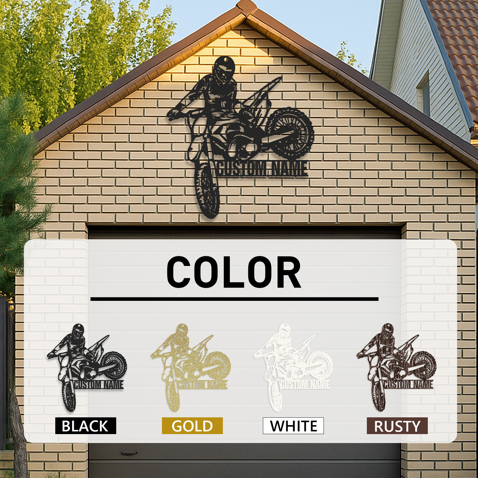 Custom Dirt Bike Wall Art, Personalized Motocross Rider Metal Sign with Name, Motorcycle Garage Decor, Man Cave Wall Art, Gift for Biker, Off-Road Motorbike Enthusiast