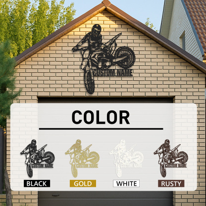 Custom Dirt Bike Wall Art, Personalized Motocross Rider Metal Sign with Name, Motorcycle Garage Decor, Man Cave Wall Art, Gift for Biker, Off-Road Motorbike Enthusiast