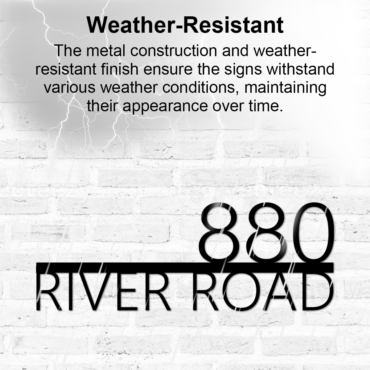 Personalized Address Sign, Modern Decor Metal House Number Sign with Street Name, Custom Retro Style Address Plaque