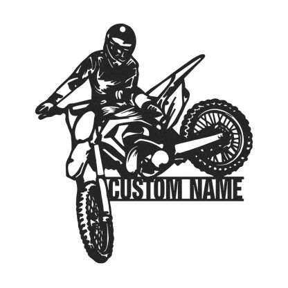 Custom Dirt Bike Wall Art, Personalized Motocross Rider Metal Sign with Name, Motorcycle Garage Decor, Man Cave Wall Art, Gift for Biker, Off-Road Motorbike Enthusiast