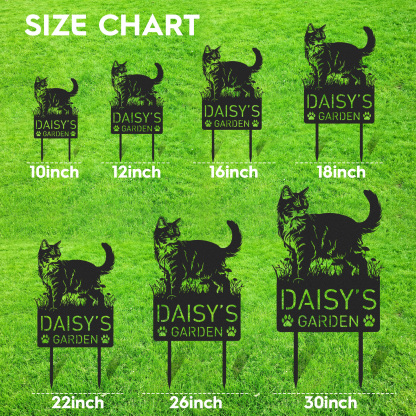 Custom Cat Metal Memorial Garden Stake Personalized Pet Grave Marker Name Sign Remembrance Stake
