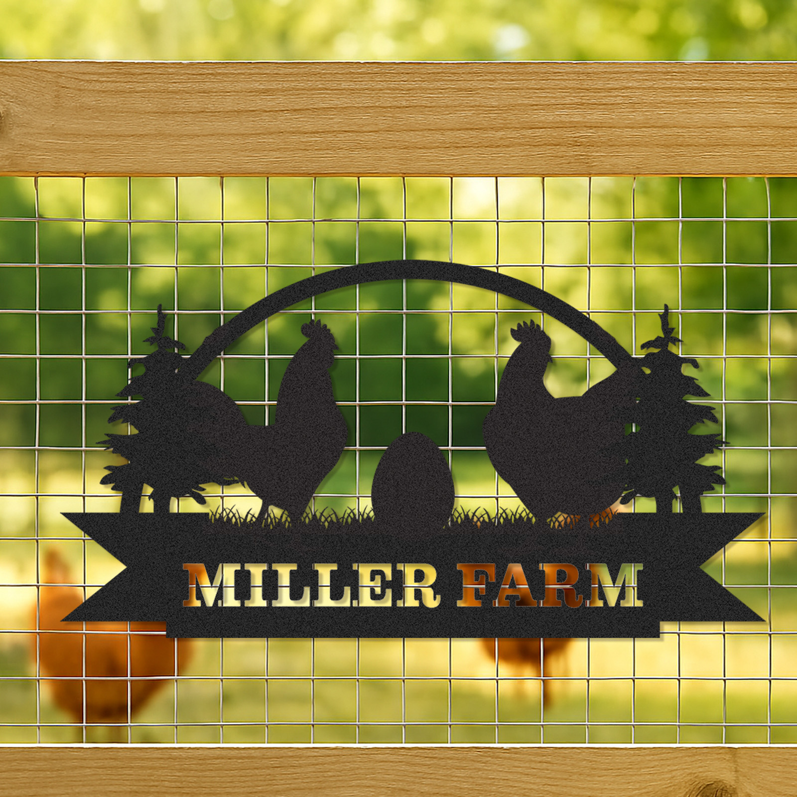 [Copy]Custom Chicken Coop Sign with Hen and Chicks, Personalized Round Metal Farm Decor, Gift for Chicken Owners
