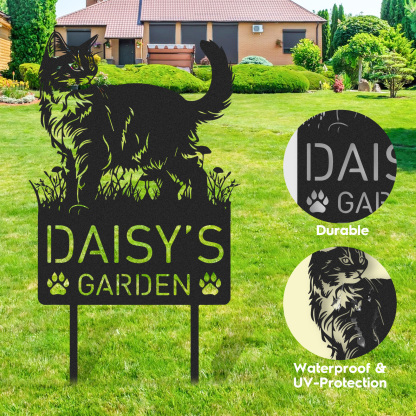 Custom Cat Metal Memorial Garden Stake Personalized Pet Grave Marker Name Sign Remembrance Stake