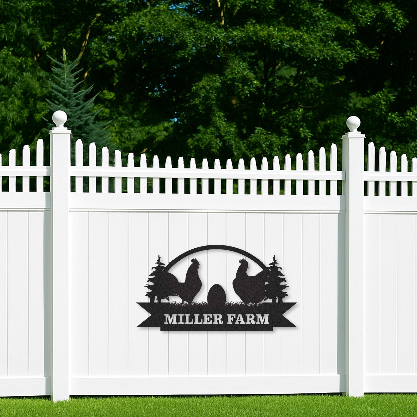 [Copy]Custom Chicken Coop Sign with Hen and Chicks, Personalized Round Metal Farm Decor, Gift for Chicken Owners