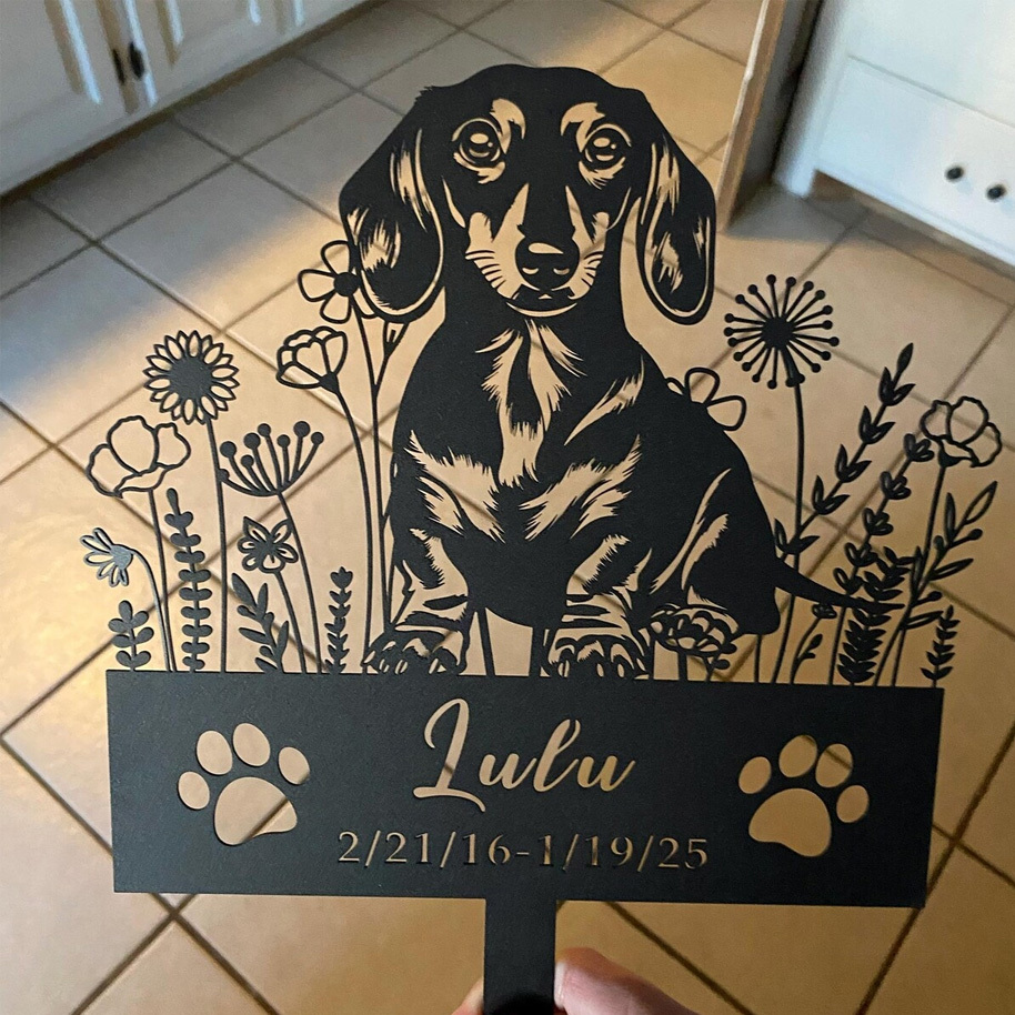 Custom Dog Memorial Stake, Pet Design Garden Sign, Gift for Pet, Dog Grave Marker, Personalized Dog Garden Sign, Pet Loss Gift