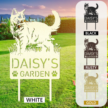 Custom Cat Metal Memorial Garden Stake Personalized Pet Grave Marker Name Sign Remembrance Stake