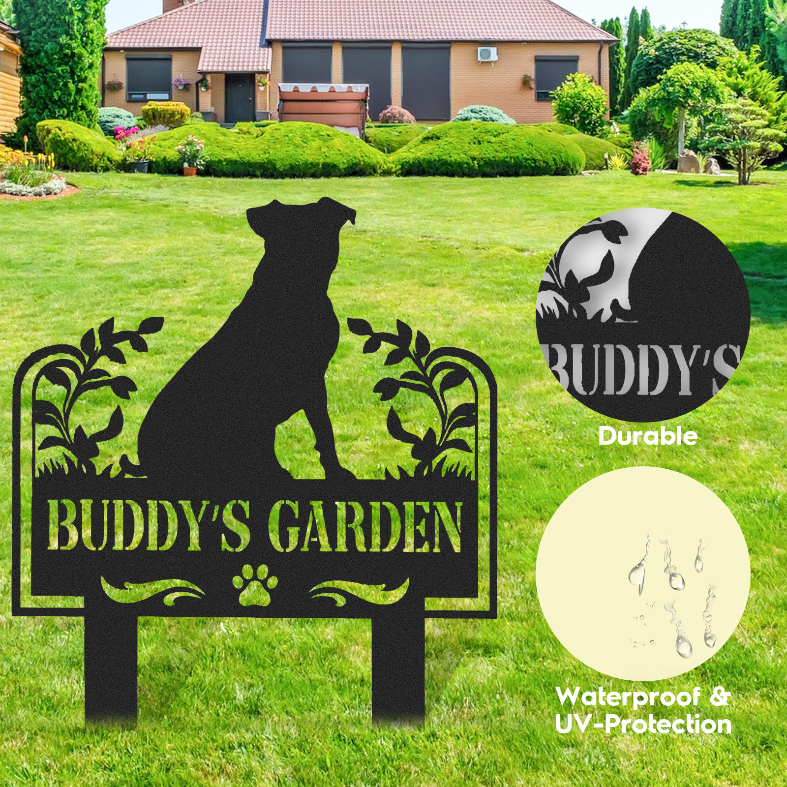 Custom Metal Pet Memorial Garden Sign, Metal Stake, Dog Garden Sign, Pet Grave Markers, Dog Loss Gifts, Remembrance Stake, Dog Lover Gift