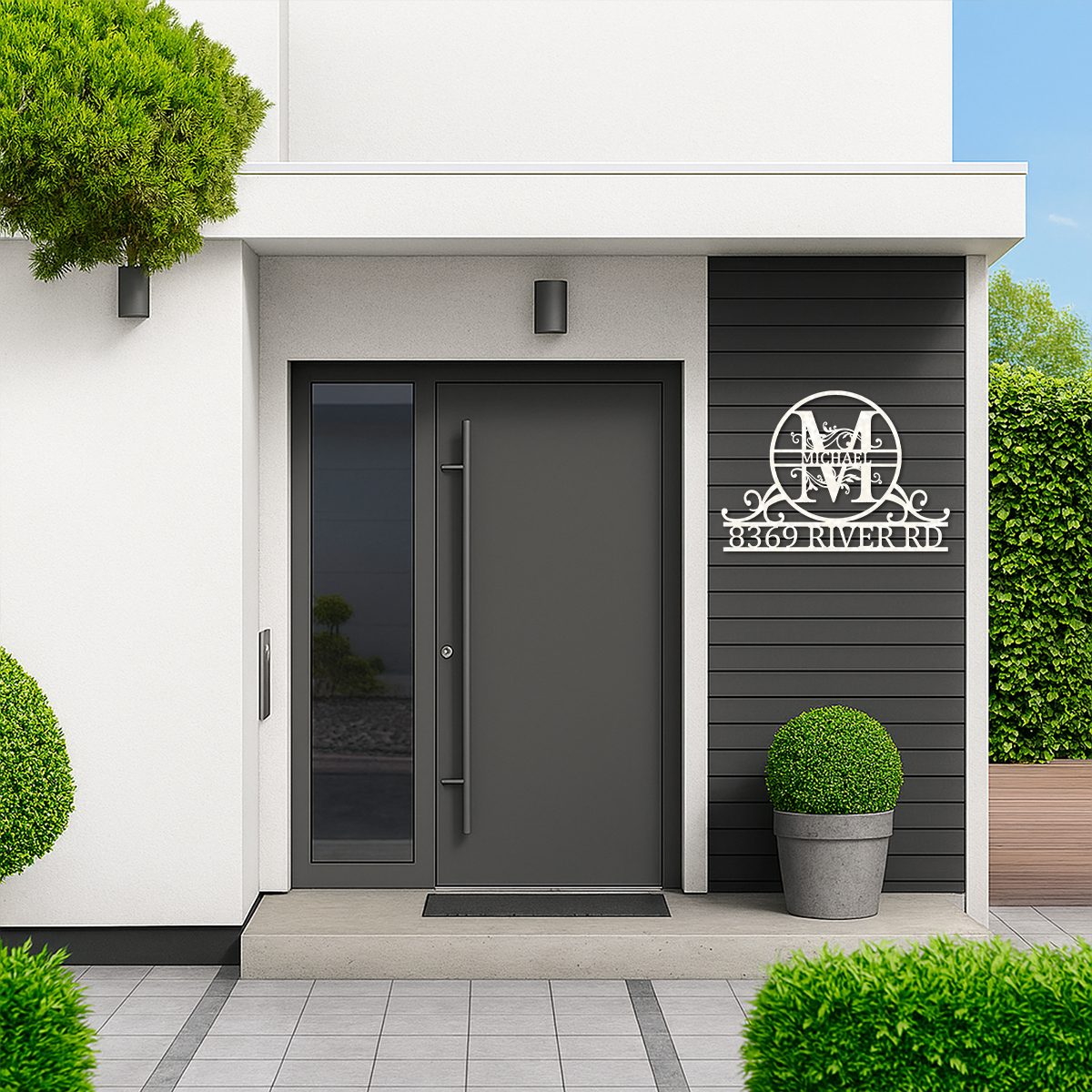 Personalized Metal Address Sign, Custom Metal House Number Sign, Metal Street Address Plaque Outdoor Wall Art, Front Door Wall Hanger Signs