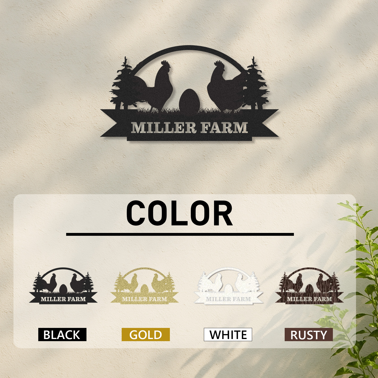 [Copy]Custom Chicken Coop Sign with Hen and Chicks, Personalized Round Metal Farm Decor, Gift for Chicken Owners