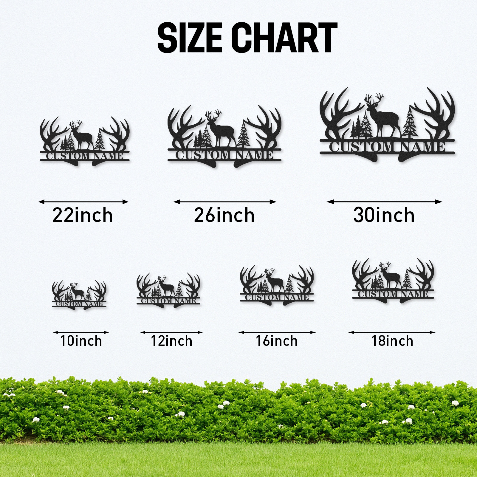 Personalized Hunting Metal Sign, Custom Deer and Trees Name Sign, Rustic Cabin Wall Decor